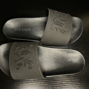 Palm Angels Charcoal Slide Sandals